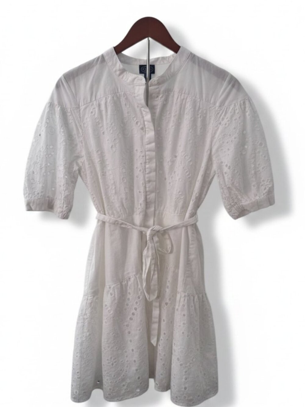 SCOOP White Embroidered Eyelet Dress – Size M (8–10)